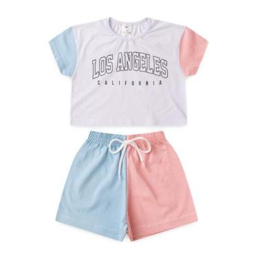 Imagem de Conjunto Cropped Infantil Verão Los Angeles -Branco - Magia Baby, 06