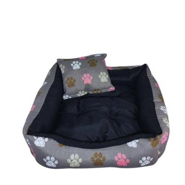 Imagem de Caminha Cachorro Gato Almofada Removível 70x60 Cinza - Mega Variedades