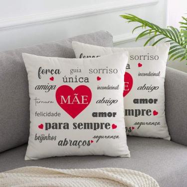 Imagem de Almofada Suede Off White Mãe 40x40cm - FASTLAR