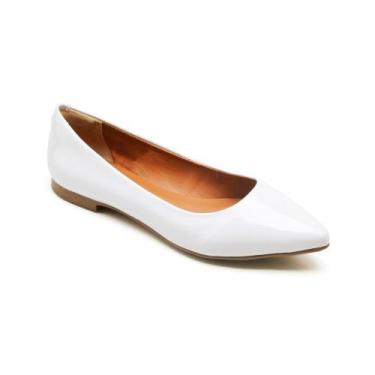 Imagem de Sandalia feminina sapatilha bico fino rasteira de couro confortavel 33