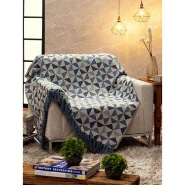 Imagem de Manta Para Sofá Jacquard Cartagena Azul J1 - FASTLAR, 135x250cm