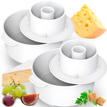 Imagem de Molde de queijo – Kit de fabricação de queijo 2 peças – Suprimentos para fazer queijo – Conjunto de queijo para prensa – Paneer Maker – Ótimo para sheeses semi-macios e semi-duros – Ideia perfeita para presente