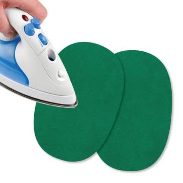 Imagem de USIT, 2 miniadesivos de camurça simulada a ferro, 12,7 x 7,6 cm, ideal para consertar calças, jaquetas e camisas, corantes inalteráveis, verde