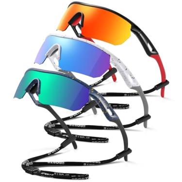 Imagem de Vcarsian Óculos de sol infantil juvenil beisebol óculos de sol polarizados esportes TR90 leve UV400 óculos de sol armação de ciclismo meninos meninas