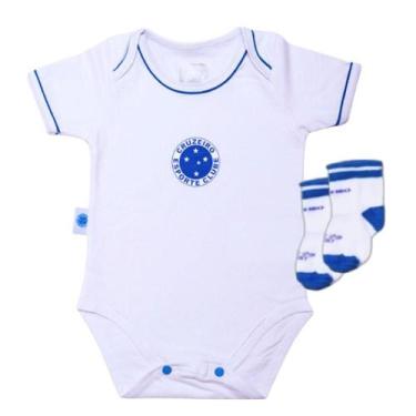 Imagem de Kit Bebê Cruzeiro com Body e Meia Oficial - Revedor, P, Branco