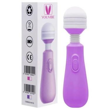 Imagem de Vibrador Varinha Mágica 2 Vibrações Flexível 15 X 3Cm Vipmix, Roxo