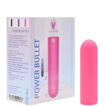 Imagem de Power Bullet Recarregável 10 Vibrações Vipmix, ROSA