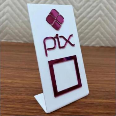 Imagem de Display Placa Balcão De Pagamento Pix Via Qr Code Acrílico - SEM MARCA