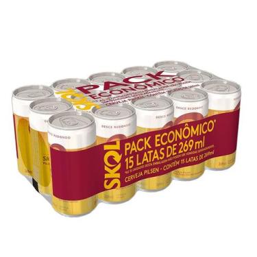 Imagem de Pack com 15 Skol Pilsen Lata 269ml