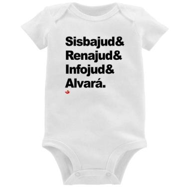 Imagem de Body Bebê Sisbajud & Renajud & Infojud & Alvará - Foca na Moda, Branco
