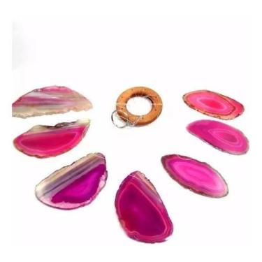 Imagem de Mensageiro Sino Dos Ventos Móbile Ágata Rosa 7 pedras Brasil - Vip Jói