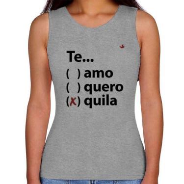 Imagem de Regata Feminina Te... quila - Foca na Moda, Cinza, GGG