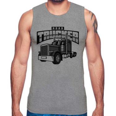 Imagem de Regata Caminhão Road Trucker Caminhoneiro - Foca na Moda, Cinza, P