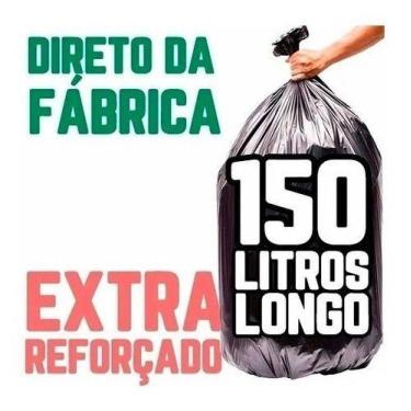 Imagem de Saco De Lixo 150 Litros 100Un Preto Reforçadíssimo - HIGIPACK