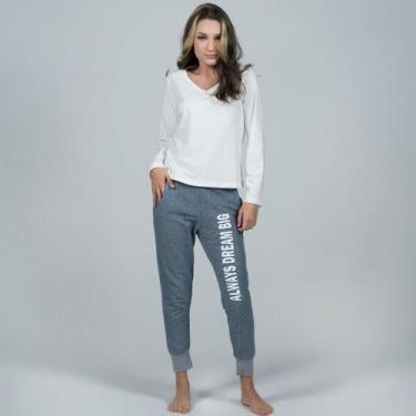 Imagem de Pijama Adolescente Feminino Blusa Longa e Calça Jogger - Bella Fiore M
