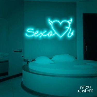 Imagem de luminaria letreiro Neon Led Sexo 02 100x40 luminoso decoração p/ selfi