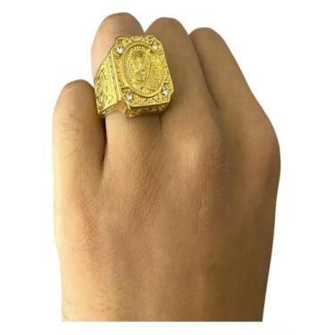 Imagem de Anel Jesus Cristo Crucifixo Lateral Banhado A Ouro 18k - Tojoia18K, 27