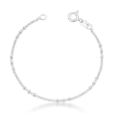 Imagem de Pulseira delicada infantil com Bolinhas Prata 925 - Atraktiva Jóias, 1