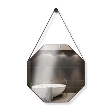 Imagem de Espelho Redondo Decorativo Adnet Octogonal 60cm + Pendurador - VSA VEN