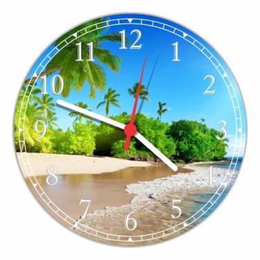 Imagem de Relógio De Parede Paisagem Praia Natureza Empresas Quartos Salas Quart
