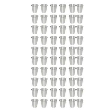 Imagem de Kit 60 Copos Alumínio Polido Reforçado Merenda Escolar 300ml - OkaySho