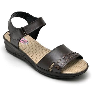 Imagem de Sandália Feminina em Couro Ortopédica Linha Confort (Ref-JO230) - Mena