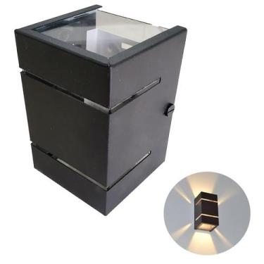 Imagem de Kit 3 Arandela 2 Focos E Frisos Externa Parede Muro Bh03 Preta - Bela 