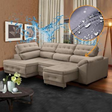 Imagem de Sofá de Canto Retrátil Impermeabilizado Direto de Fábrica 250 x 150 Cm