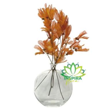Imagem de Arranjo Floral Garrafa De Vidro Redonda C Magnólia No Galho - Inspira 