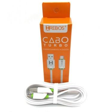 Imagem de Cabo Turbo 2m 3.1A  Micro USB V8 - HREBOS, Branco