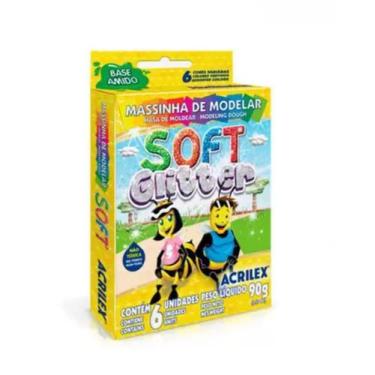Imagem de Massa Modelar Soft Glitter 6 Cores Acrilex