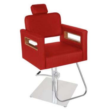 Imagem de Cadeira Cabeleireiro Ravenna Prime Encosto Fix - Base Inox Quadrada - 