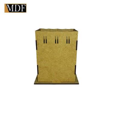 Imagem de Cachepot Borda Ondulada Passa Fita P 7x7x10 Laser Mdf Madeira - ATACAD