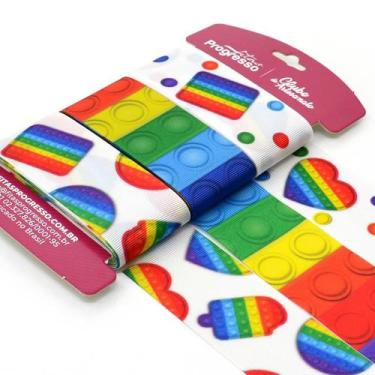Imagem de Kit Fita Gorgurão Linha Pop It 001 Cores Vibrantes - 38mm 9 Metros - F