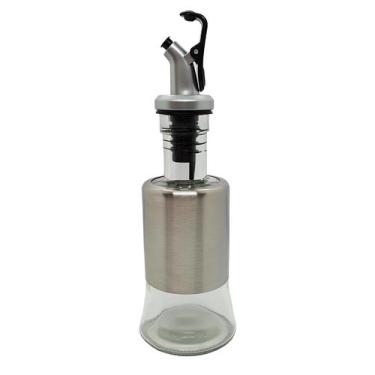 Imagem de Galheteiro De Vidro E Aço Inox Para Azeite E Vinagre 200ml - Generic