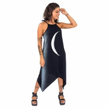 Imagem de Vestido Assimetrico Estampado Lua De Alça Regulavel Feminino - Deliriy