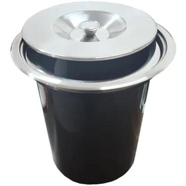 Imagem de Lixeira Pia Embutir 5 Litros Tampa Inox Polido com Balde Kazalinda
