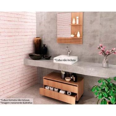 Imagem de Armário c/ Balcão Banheiro Rodizios BN3603 s/ Cuba 80cm e Espelho BN36