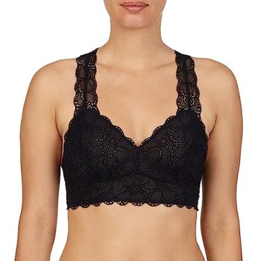 Imagem de DKNY Sutiã feminino de renda superior, Preto, GG