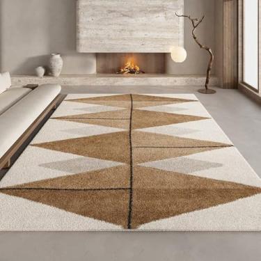 Imagem de Tapete geométrico bege marrom minimalista estilo creme tapete enorme sala de estar tapetes macios quarto, YHT015,2,E,300x400CM