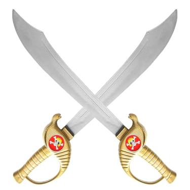 Imagem de Kit 2 Brinquedos Infantil Espada Pirata 57cm Dourada Festa a Fantasia Carnaval