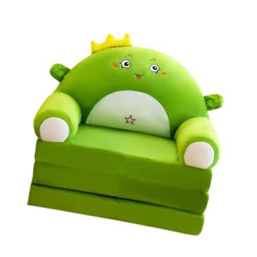 Imagem de IEUDNS Sofá dobrável para crianças, sofá-cama para crianças, portátil, desenho animado, decoração de berçários, poltrona reclinável confortável, pequeno para, Dinossauro