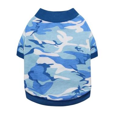 Imagem de DOTEYAYP Camiseta camuflada para cães pequenos para meninos e meninas e gatos (pequena, azul)