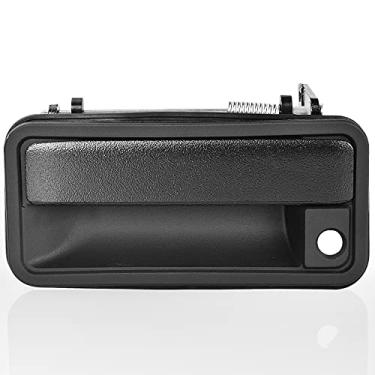 Imagem de Maçaneta de porta externa, lado do motorista dianteiro esquerdo, bisel de plástico de alavanca de metal, compatível com Chevy GMC K1500 K2500 K3500, C1500 C2500 C3500 Suburban, Tahoe, Yukon, Cadillac