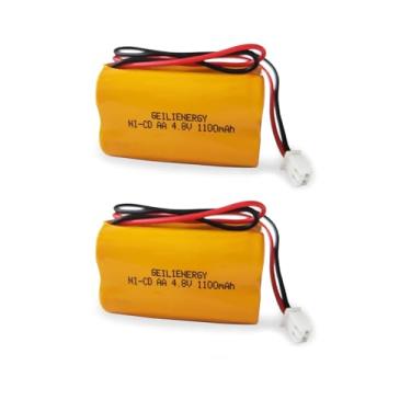 Imagem de GLEPOWEER (Pacote com 2 baterias 4,8V 1100mAh BL93NC487 Ni-CD de substituição para Emergi-Lite BAA-48R BAA48R, Interstate NIC0186, Dantona Custom-43 Custom43, OSI OSA-126 OSA126 BL93NC484 BL93NC485