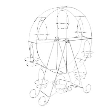 Imagem de Suporte para Cupcake de Roda Gigante, Suporte para Cupcake, Ferro Prático Giratório, Oito Cupcakes, Carrinho de Doces Em Formato de Roda Gigante Com Rodas para Festas,