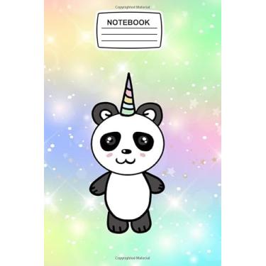 Imagem de Notebook: Cute Panda Bear Unicorn Lover Journal Notebook Blank Lined Ruled 6x9 120 Pages