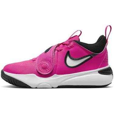 Imagem de Nike Unissex infantil Team Hustle D 11 (Ps) três quartos de altura, Rosa feroz/preto/branco, 10.5 Little Kid
