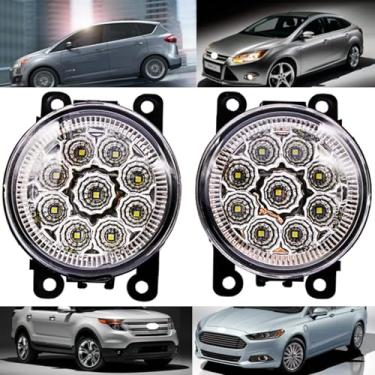 Imagem de Prefer Warehouse Par de 9 faróis de neblina de LED dianteiros compatíveis com Nissan Frontier 2005-2015 Pathfinder 2005-2012 Sentra 2007-2012 Xterra 2005-2013 substitui 26150EB500 33900STKA11 (Ford)