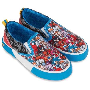 Imagem de Sonic the Hedgehog Tênis masculino – Sonic Slip On Canvas Tênis esportivo Sonic, Tails, Knuckles and Shadow, Azul, 15